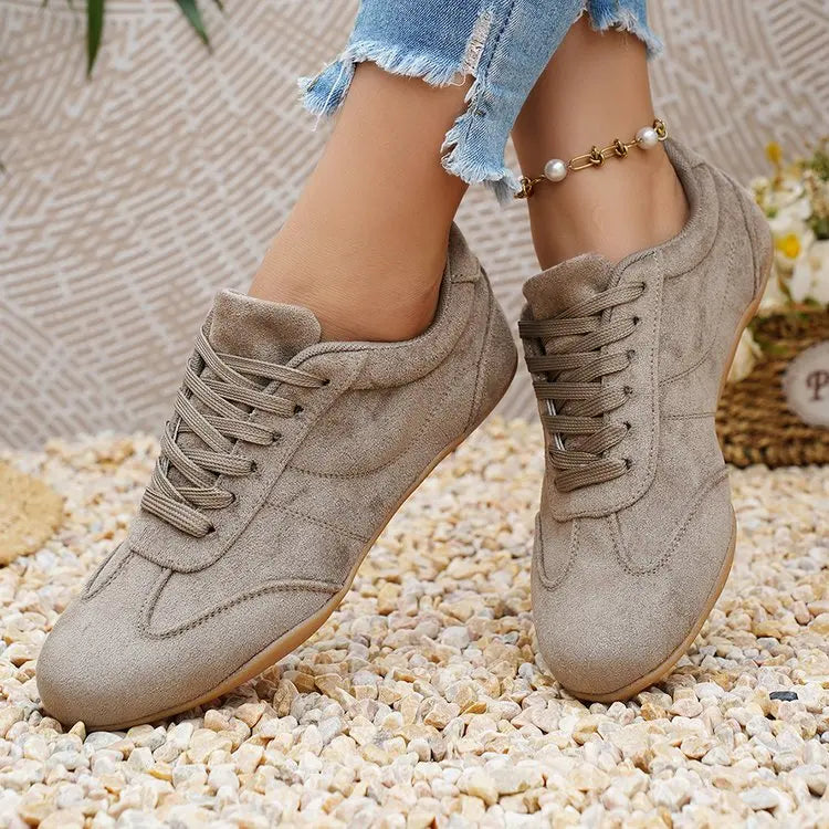 Women's Casual Flat-soled Non-slip Wear-resistant Sport Shoes Spring Autumn Round-toe Soft and Comfortable Women Single Shoes