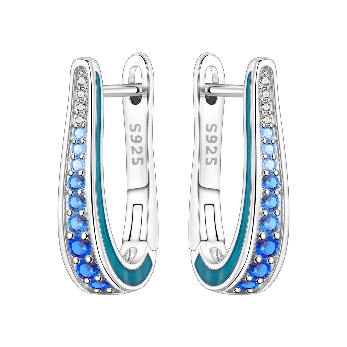 PANPOKI S925 Sterling Silver Purple Zircon Series Earrings Hoop Earrings For Women Jewelry Original Party Trendy Gifts