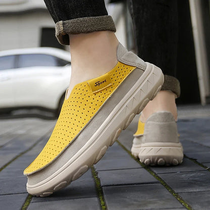 2026 New Men's Casual Shoes Fashion Comfortable Men's Shoes High Quality Leather Men Driving Shoes Handmade Flat Shoes Size 46