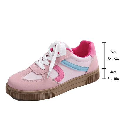 Women's Flat Bottom Sports Shoes Hot Sale Mixed Colors Spring Autumn New Style Sneakers Casual Leisure Student Flats Rubber Sole