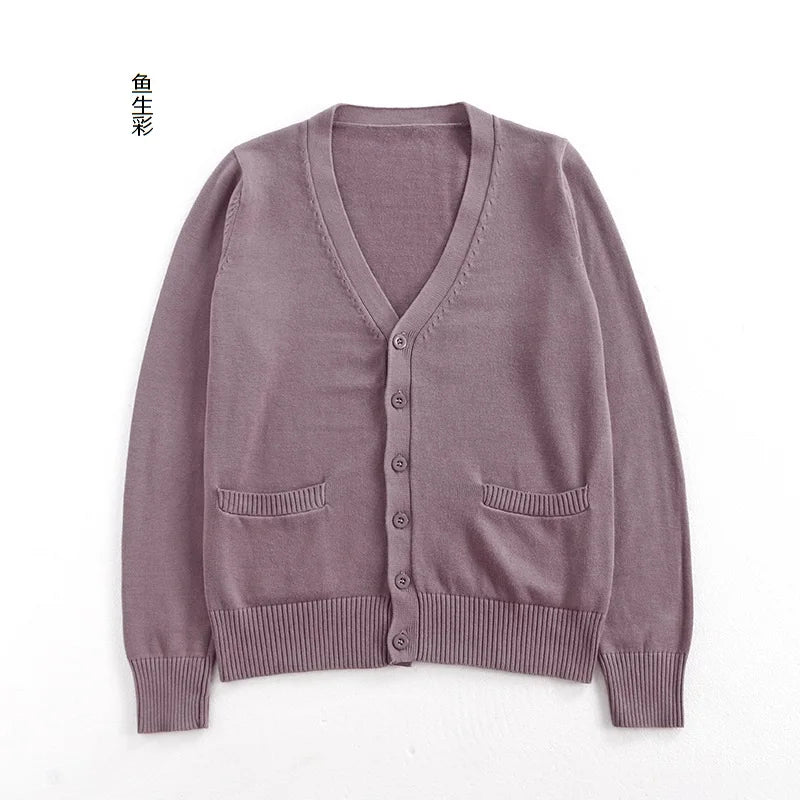 New Sweater Solid Candy Women Knit Top Fashion Female Cardigan Thin Spring Autumn Long Sleeve Adult Jacket Clothes Slim XS-2XL