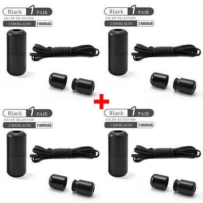 Elastic No Tie Shoelaces Semicircle Shoe Laces For Kids and Adult Sneakers Shoelace Quick Lazy Metal Lock Laces Shoe Strings