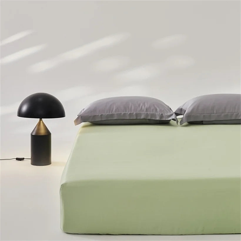 3pcs Set 100% Mulberry Silk Bed Sheet Set with 1pc Fitted Sheet and 2pcs Pillowcase Mattress Cover for Double King Queen Size