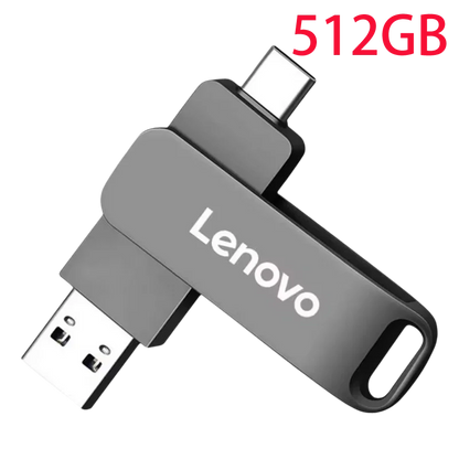 Lenovo USB3.2 USB Flash Drive 512GB OTG Pen Drive High Speed Type-C Flash Disk Real Capacity Metal Pendrive For Phone Computer
