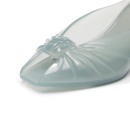 Ins Women's Fish Mouth Sandals Summer New Adult Pointed High-heeled Slippers Ladies Versatile Slim Heeled Bow Jelly Beach Shoes