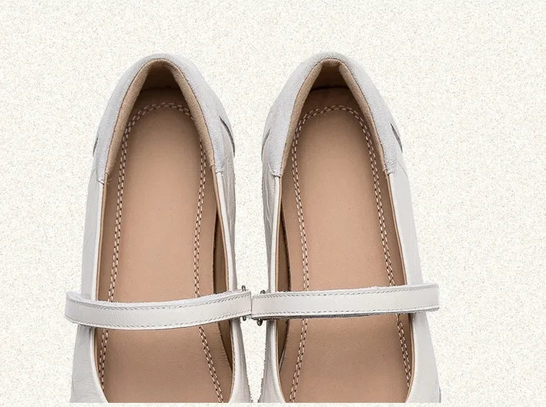 DRKANOL 2026 Women Genuine Leather Flat Shoes Summer Shallow Sheepskin Hook And Loop Casual Loafers Ladies Low Heel Single Shoes