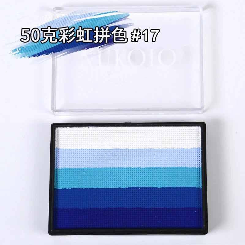 50g Facial and Body Paint Palette,Non-Toxic Rainbow Water-Soluble Body Paint for Rainbow Festival,Cosplay,Party,Art,Stage Makeup