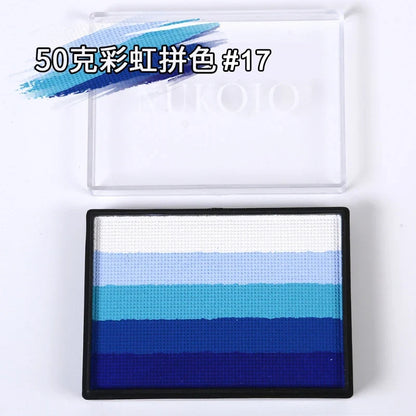 50g Facial and Body Paint Palette,Non-Toxic Rainbow Water-Soluble Body Paint for Rainbow Festival,Cosplay,Party,Art,Stage Makeup