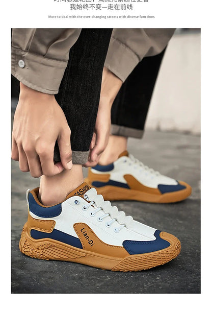 Spring and Autumn Fashion Elastic Band Sneakers for Men, Versatile Trendy Casual Shoes, Student Running Shoes, Soft-Soled Lightweight Men's Shoes