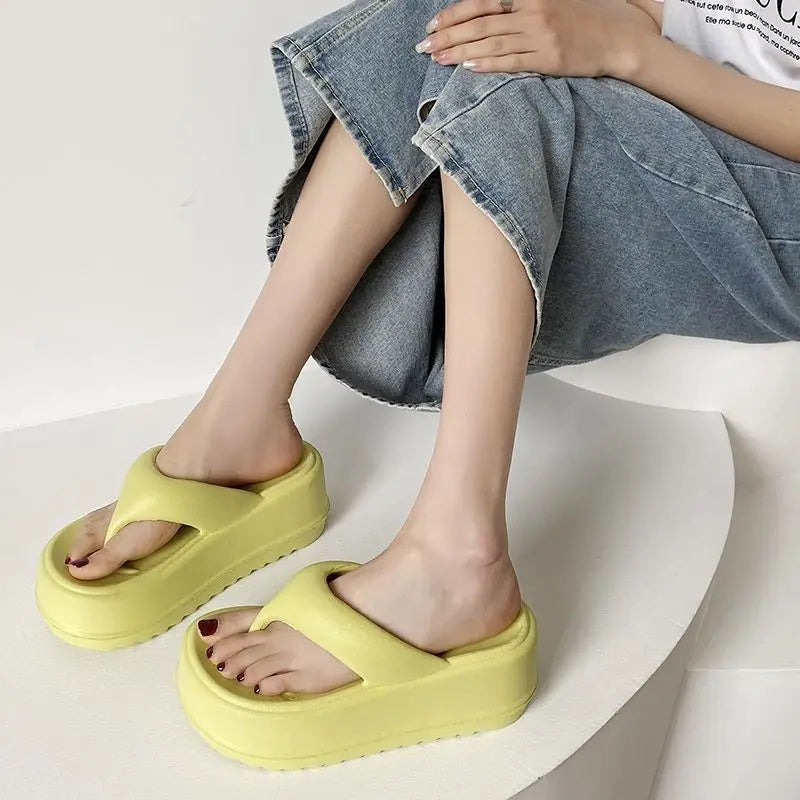 Comwarm New Thick Flip-flops Women Fashion Platform Sandals Outdoor Women Beach Slipper Home Comfort Women's Summer Sandals 2024