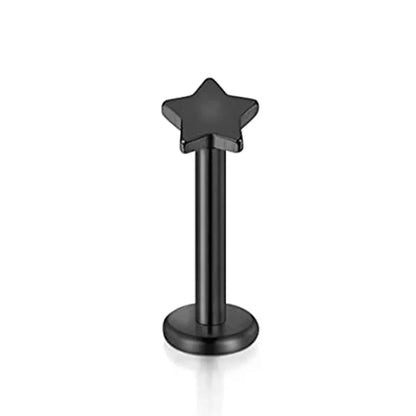WKOUD 16G Stainless Steel Lip Labret Piercing Crystal Ball Monroe Lip Stud Helix Tragus Conch Piercing Cartilage Earrings Black