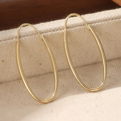Minimalist Gold Color Dangle Women's Earrings Geometric Oval Party Daily Wear