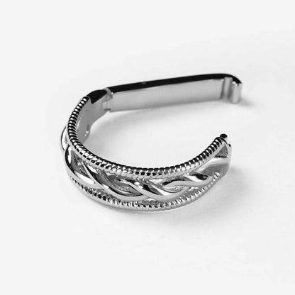 Creative Alloy D-shaped Tie Buckle Cuff Links Shirt Tie Pin Twists Tie Clip Accessories for Suit Mini Tie Knot Fixation Wedding