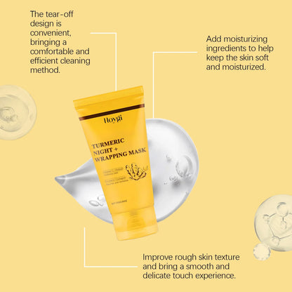HOYGI Turmeric Collagen Mask Cleansing Pore Improves Spots Gentle Exfoliation Brightening Dullness Smoothing Peel-off Mask 75g