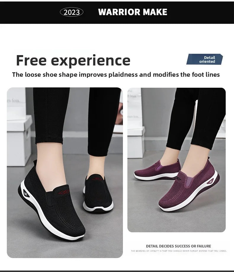 Women's Shoes Spring and Autumn New Mesh Breathable Casual Shoes Outdoor Lightweight Non-slip Wedge Heel Thick-soled Sneakers
