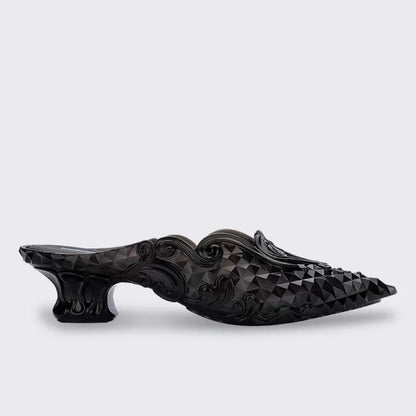 Women Sandals 2025 Spring Melissa Woman Slingback Shoes Fashion Ladies High Heels Elegant Med Heel Pointed Toe Slip on Sandal