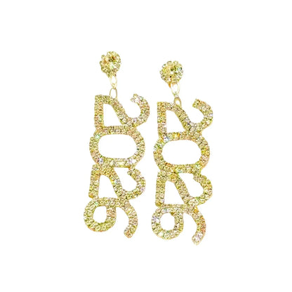 New Full Diamond New Year's Number 2026 Earrings, Christmas Gifts, Personalized Water Diamond Earnail Accessories