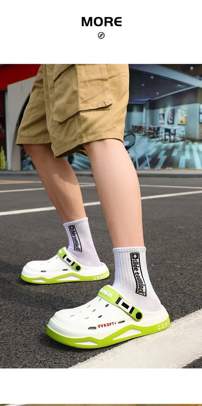 New fashion sandals Men's EVA casual comfortable hole garden shoes outdoor men's beach sandals indoor home unisex slippers