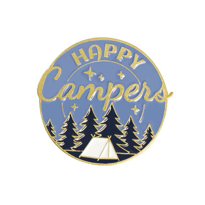 Scenic Snow Mountain Pine Tree Pattern Enamel Pin Social Power Brooch Custom Bag Lapel Shirt Badge Fun Cartoon Jewelry Gift for