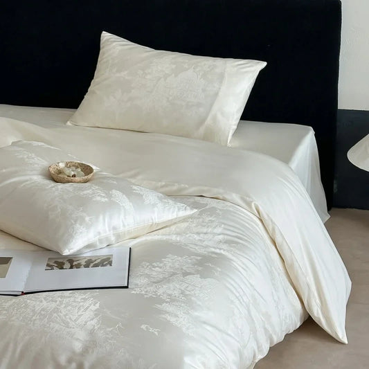 Long Staple Cotton Jacquard Bedding Set Single Double Queen King Size Duvet Cover Bedsheet Pillowcase Luxury Quilt Cover Set