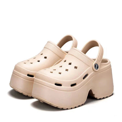 Women's Wedges Heel Sandals Summer 2026 Closed Toe Chunky Platform Sandalias Mujer Hollow Out Thick Sole Non-slip Slides Ladies