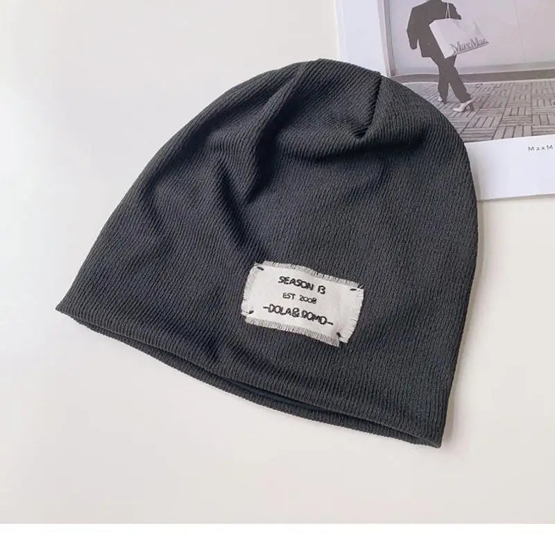 Casual Keep Warm Thin Knit Hat Cute Outdoor Cold Cap Ear Protection Warm Stack Hat For Men Women