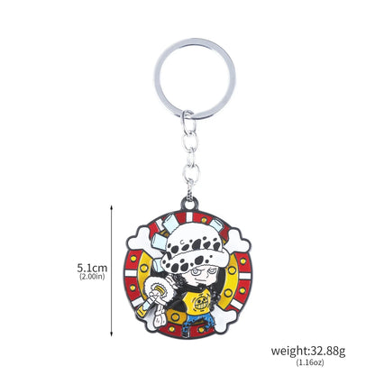 One Piece Luffy Straw Hat Keychain Rotatable Zoro Skull Metal Pendant Role-Playing Decorative Accessories Fan Jewelry Gift
