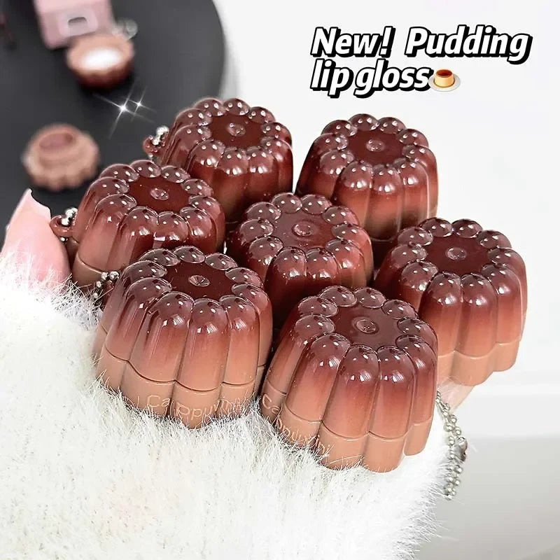 Jelly Solid Water Mirror Lip Gloss Shine Plumping Lip Balm Light Red Brown Natural Lasting Moisturizing Lip Tint Lipstick Makeup