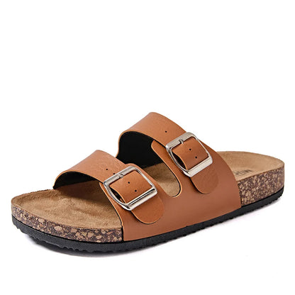Cork slippers men's summer outerwear new style thick soled wear-resistant Boken shoes fashionable beach sandals 2026