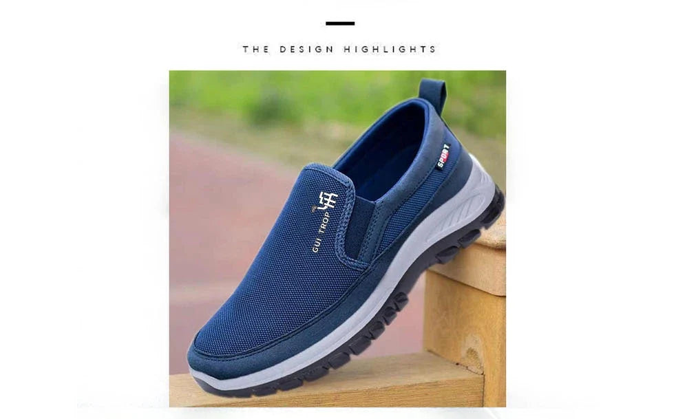 2026 Men Casual Shoes Breathable Soft Bottom Sneakers Men Non-Slip Walking Shoes Comfortable Slip-On Men Loafers Tenis Masculino