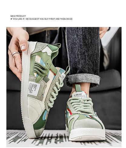 Large Size Men's White Sneakers Autumn Comfortable Non Slip Running Shoes Luxury Soft Sole Fashion Lace Up Outdoor Casual Shoes