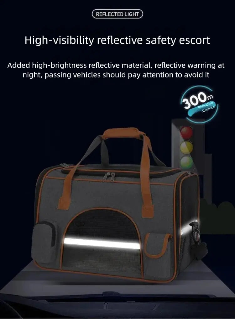 Dog Pet Carrier Bag Anti-Collapse Design Multiple Storage Pockets Cat Travel Handbag for Medium Cats, Puppy, Rabbits and Other S