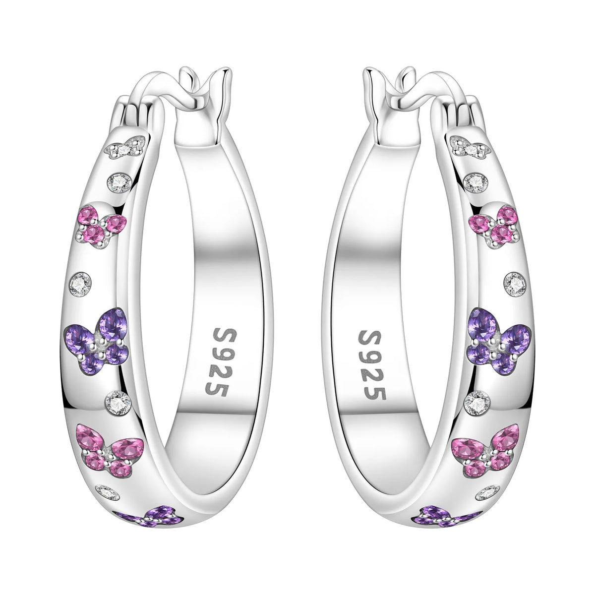 925 Sterling Silver Cute Lazy Cat Animal Pet Earrings Jewelry Hoop Earrings For Women Jewelry Birthday Party Fine Gifts
