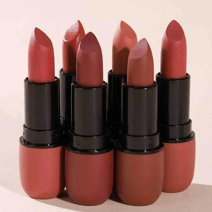 6-Color Matte Velvet Sexy Lipstick Waterproof Long-Lasting Nude Brown Lipstick Smooth High Pigment Profissional Lipgloss Makeup