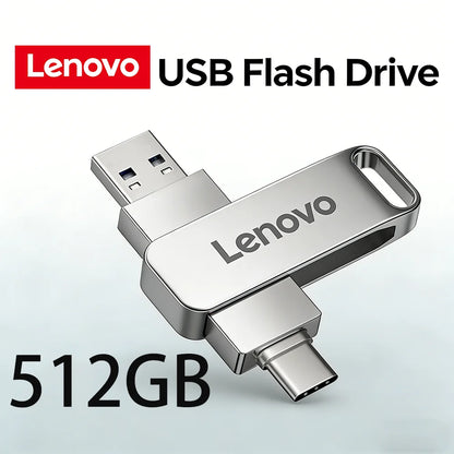 Lenovo USB3.2 USB Flash Drive 512GB OTG Pen Drive High Speed Type-C Flash Disk Real Capacity Metal Pendrive For Phone Computer