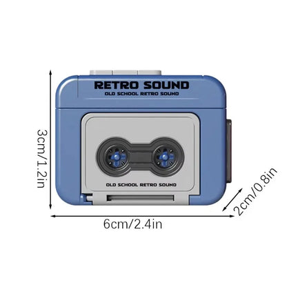 1/2Pcs Retro Tape Recorder Keychain Mini Recording Music Box Pendant Keyring Backpack Ornament Birthday Couple Personalized Gift