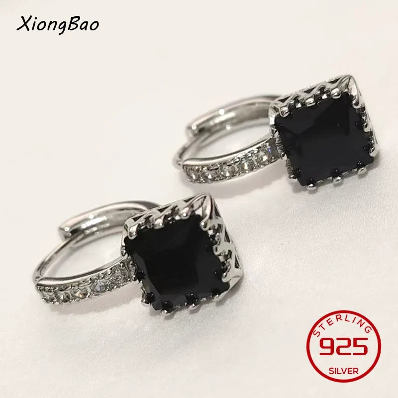 925 Sterling Silver Earrings New Women Elegant Temperament Sterling Anniversary Gift Fashion Jewelry Accessories Geometric Ears