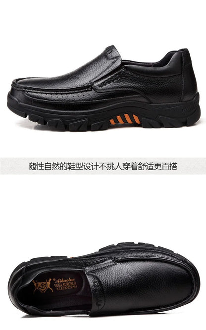 Autumn Genuine Leather Men's Casual Business Leather Shoes Lightweight Breathable Anti Slip Casual Leather Shoes Men Shoes