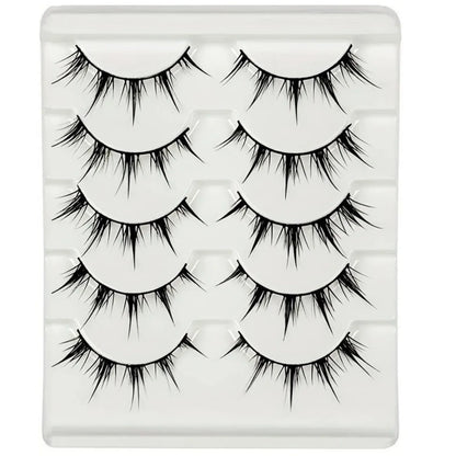 Anime-Inspired False Eyelashes 5 Pairs Comic Eye Cos Faux Lashes Demon Style Volumizing Lengthening