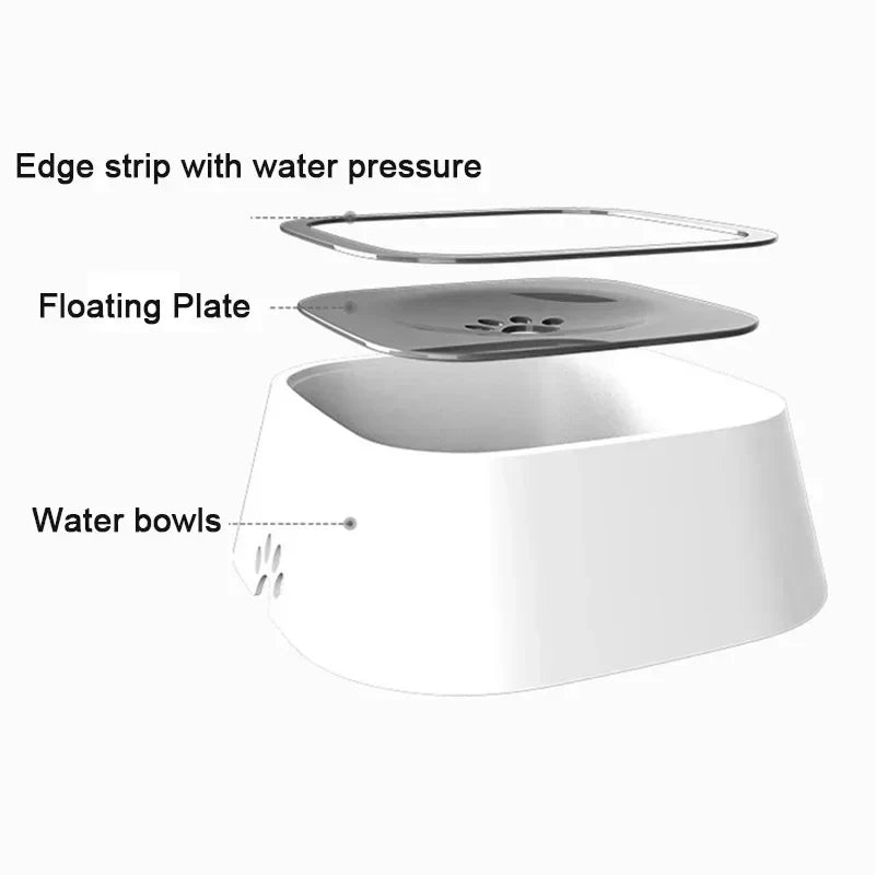 Pet Floating Water Bowl, Cat Dog Anti-spill Drinking Bowl No Wet Mouth, Removable Easy Clean Dustproof Pet Supplies