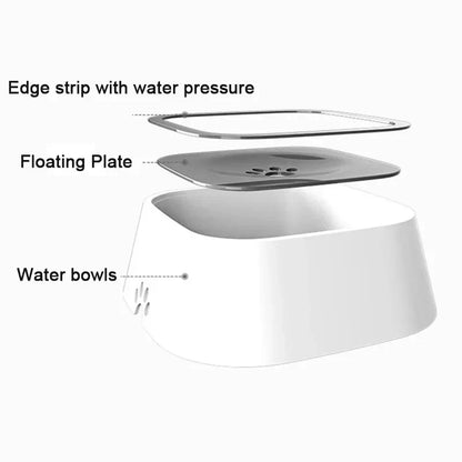 Pet Floating Water Bowl, Cat Dog Anti-spill Drinking Bowl No Wet Mouth, Removable Easy Clean Dustproof Pet Supplies