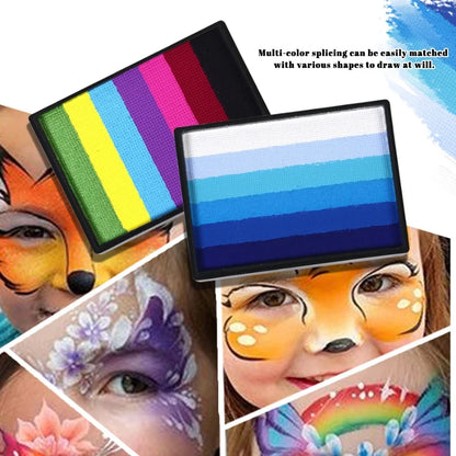 50g Facial and Body Paint Palette,Non-Toxic Rainbow Water-Soluble Body Paint for Rainbow Festival,Cosplay,Party,Art,Stage Makeup