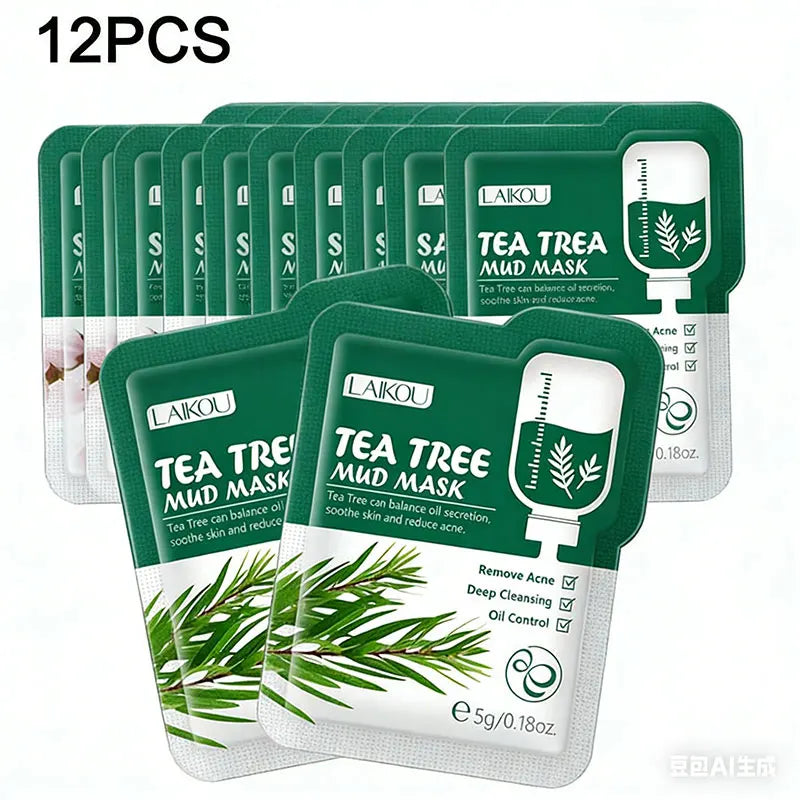 12pcs Sakura Mud Mask Brightening Hydrating Face Mask Luminous Skin Clean Facial Cleansing Clay Hydrating Anti Wrinkle Skincare