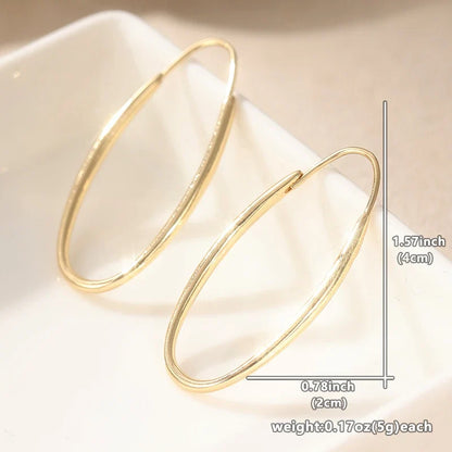 Minimalist Gold Color Dangle Women's Earrings Geometric Oval Party Daily Wear