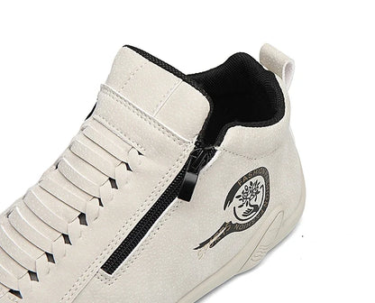Men's Casual Shoes Side Zipper Short Boots Versatile Flats Bottom Trbottomyy Fashion Pu Leather Men's Shoes Spring Suitable for Outdoor Sports
