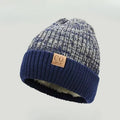 New Unisex Two-Tone Winter Hats for Men and Women - Stylish Fleece-Lined Knit Hats for Casual Winter Wear