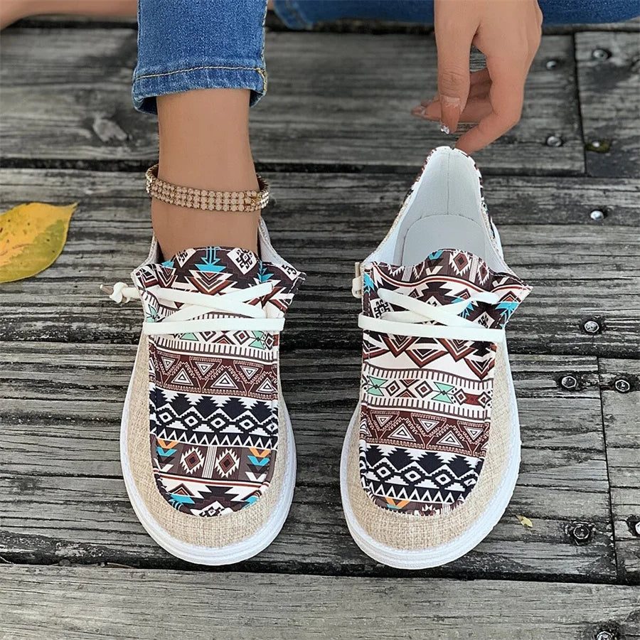 Spring and Autumn Fashion New Women's Round Toe Walking Shoes Color Matching Casual Comfortable Shallow Mouth Thick Sole Sneaker