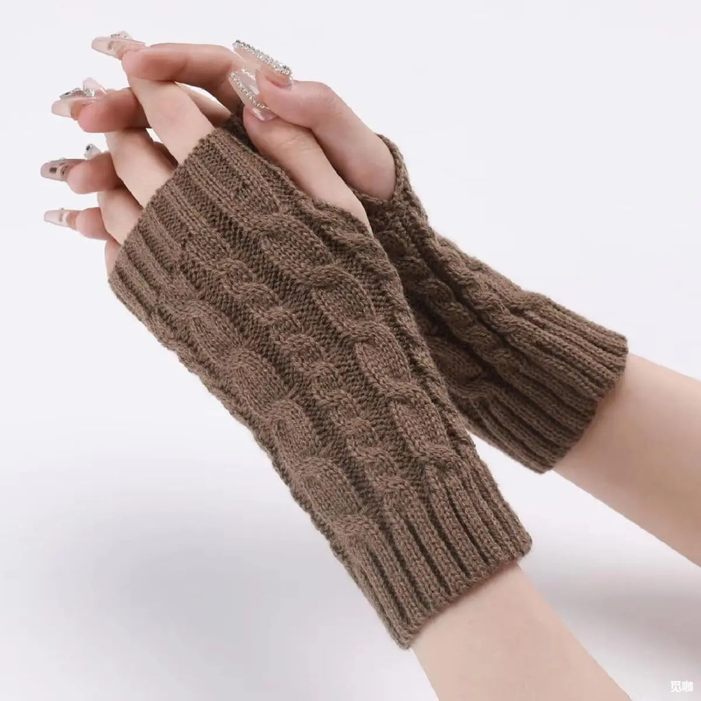 NEW Women Hand Warmer Winter Gloves Fashion Knitting Faux Wool Mitten Warm Fingerless Glove Gants Femme women gloves