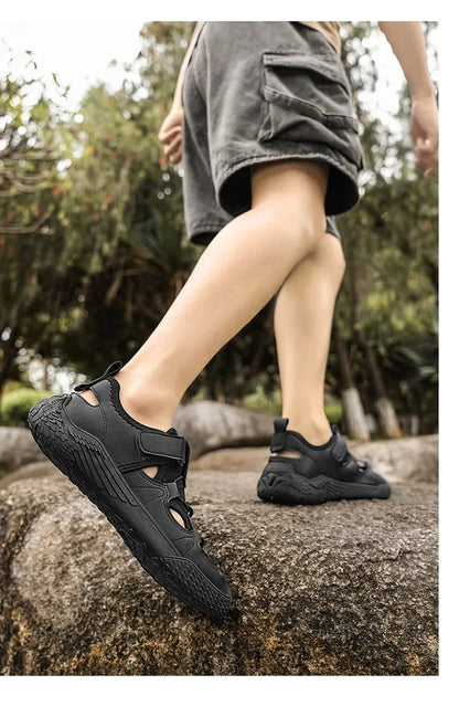 Large Size Sandals for Men, 2026 New Style, Trendy, Versatile, Casual Sports Sandals, Soft-Soled Hollow Beach Shoes for Men