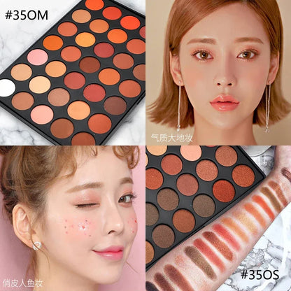 35 Color Eyeshadow Tray Daily Makeup Matte Lasting Nightclub Eyeshadow Pearl Fine Shimmer Waterproof Is Not Easy To Faint